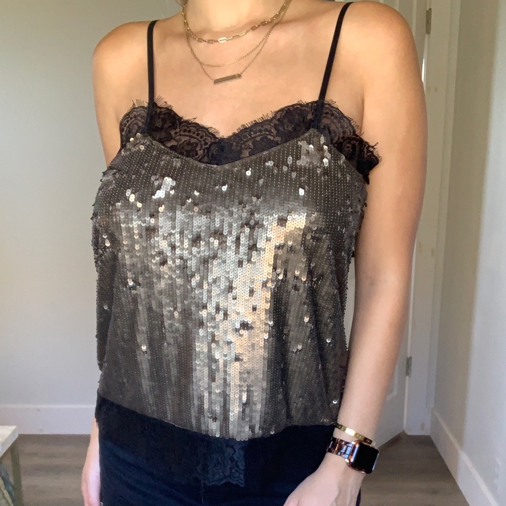Metallic sequence Guess tank top